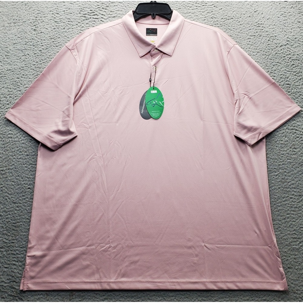 Greg Norman Golf Polo Shirt Mens XXXL Pink ML75 MicroLux Play Dry Slit Popover